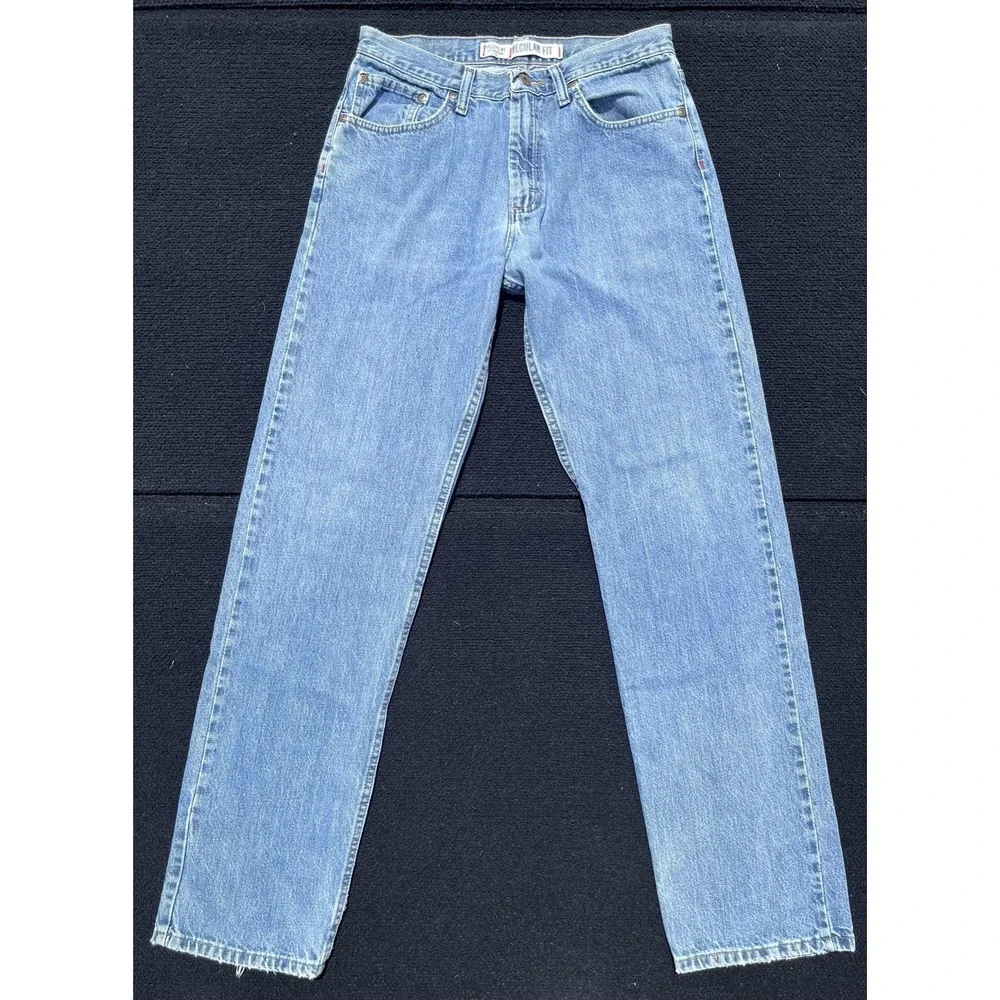 Bailey's PT. Jeans Mens 30x32 Blue Light Wash Regular Fit Straight Cotton Denim
